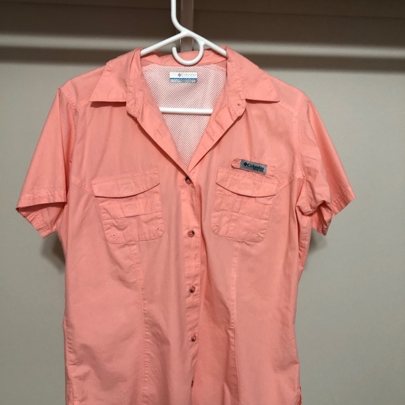 Columbia women's short-sleeve shirt (pale orange-pink) - Picture 1 of 16